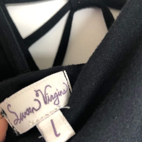 Black Cotton Designer Sample Dress with Sexy Back - Picture 7 of 9